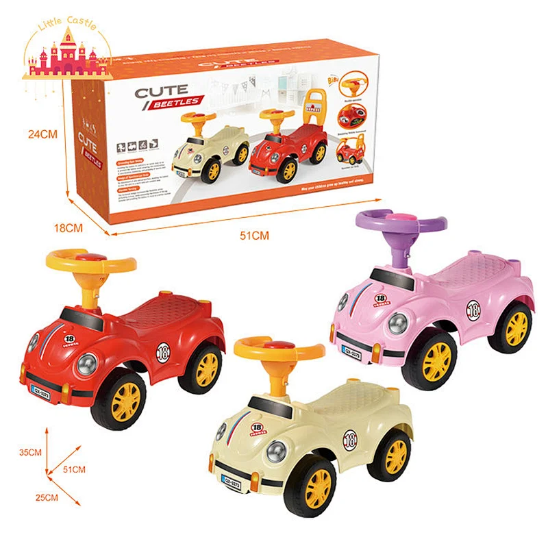 Lovely Pink Kids Push Sliding Plastic Ride On Swing Car Toy With Music SL16D095